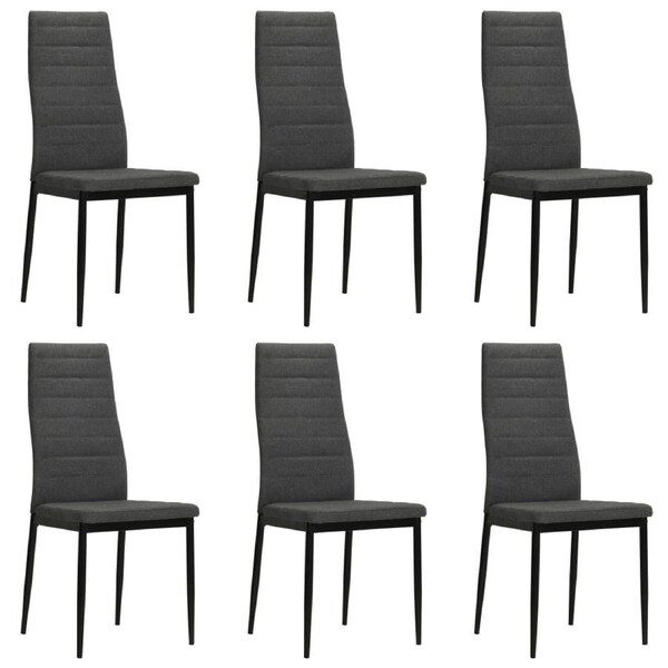 Dining Chairs 6 pcs Dark Grey Fabric vidaXL