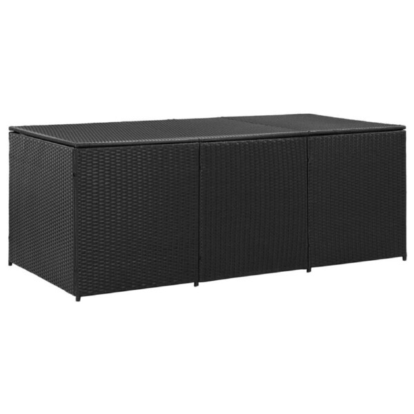 Garden Storage Box Poly Rattan 180x90x70 cm Black vidaXL
