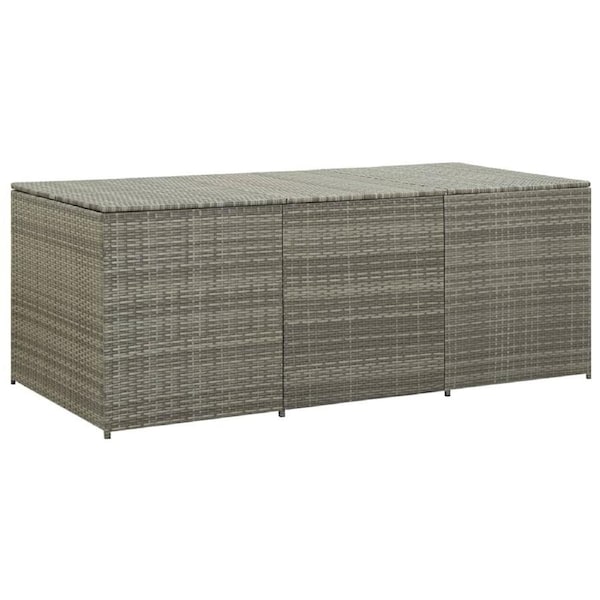Garden Storage Box Poly Rattan 180x90x70 cm Grey vidaXL