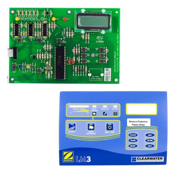 Zodiac LM3 / LM2 Chlorinator Control PCB Board + Top Label