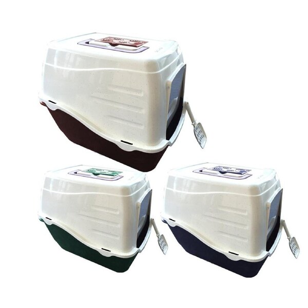 Portable Hooded Cat Toilet Litter Box Tray House With Handle and Scoop