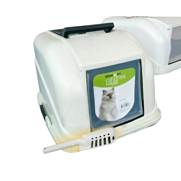 Portable Hooded Cat Toilet Litter Box Tray House With Handle and Scoop