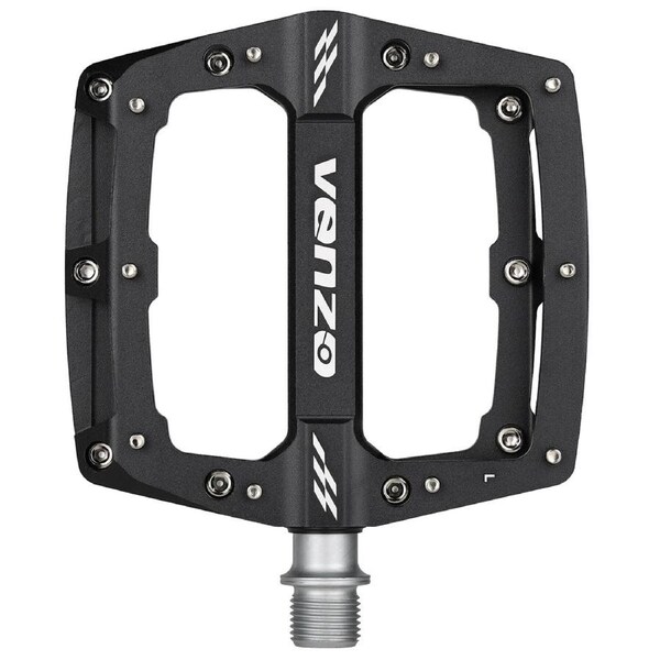 VENZO Flat Mountain BMX MTB Bike Aluminum Anti-Skid Nail Sealed Bearing Pedals - Large Bicycle Platform Pedals 9/16"