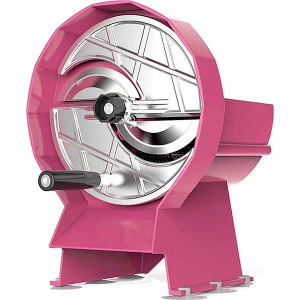 SOGA Commercial Manual Vegetable Fruit Slicer Kitchen Cutter Machine Pink
