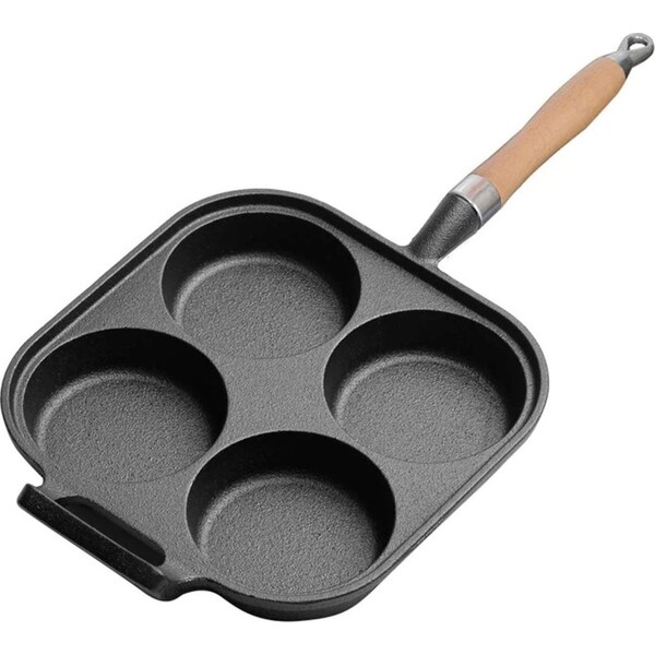 SOGA 4 Mold Cast Iron Breakfast Fried Egg Pancake Omelette Fry Pan