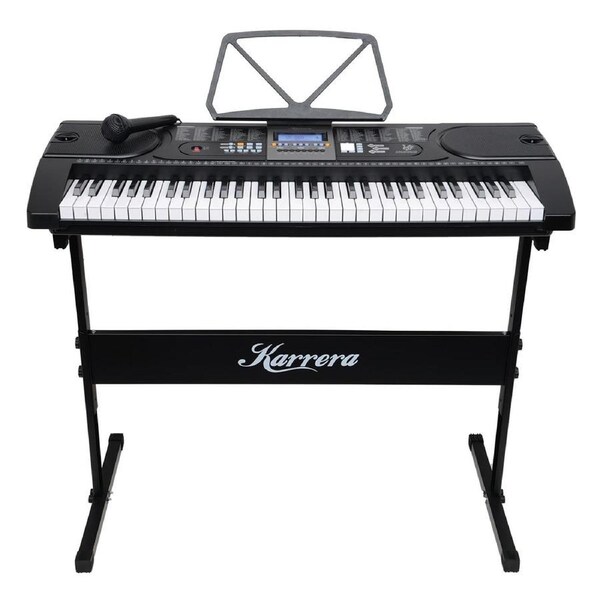 Karrera 61 Key Electronic Keyboard Teaching Piano Electric Music Stand Holder