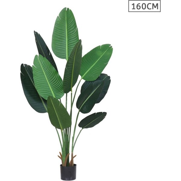 SOGA 160cm Artificial Green Indoor Traveler Banana Fake Decoration Tree Flower Pot Plant