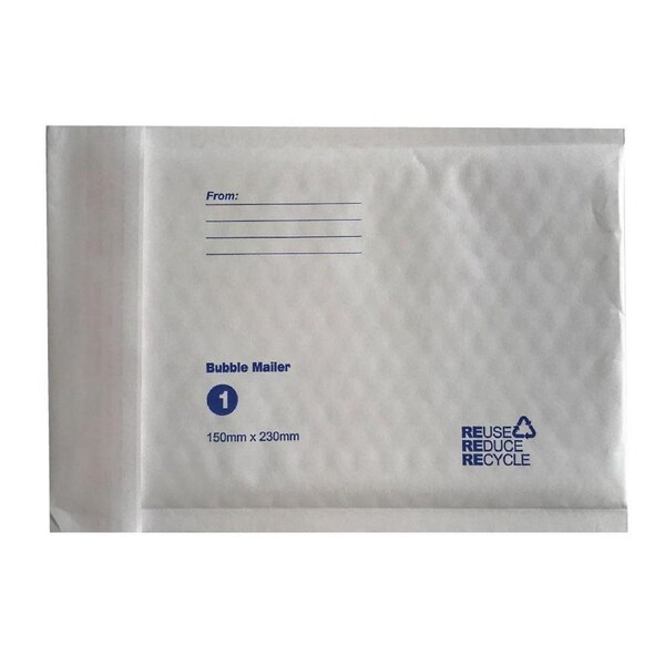 300x Tempest 150x230mm Bubble Mailers No.1 White Padded Eco Mail Bags Envelopes