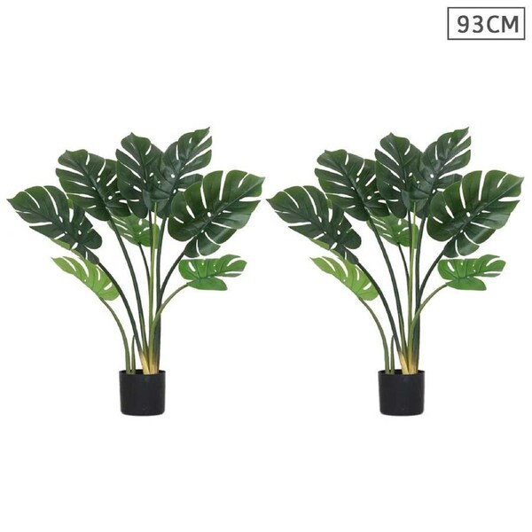 SOGA 2X 93cm Artificial Indoor Potted Turtle Back Fake Decoration Tree Flower Pot Plant