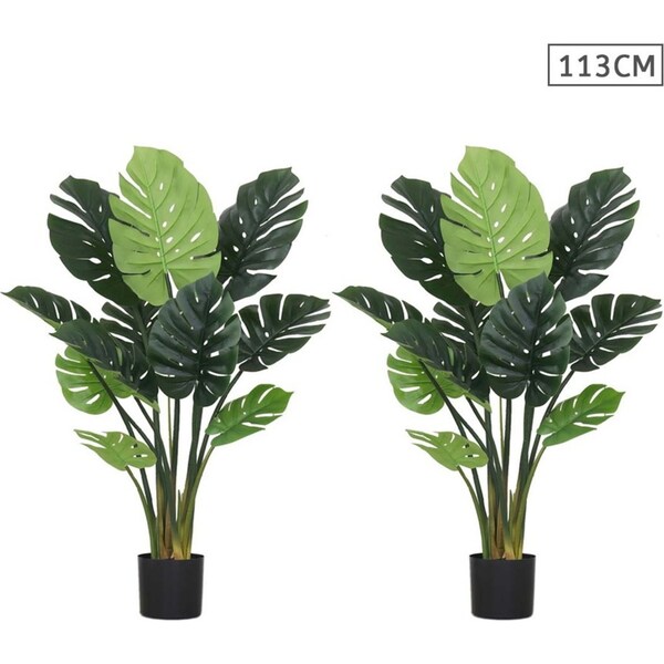 SOGA 2X 113cm Artificial Indoor Potted Turtle Back Fake Decoration Tree Flower Pot Plant