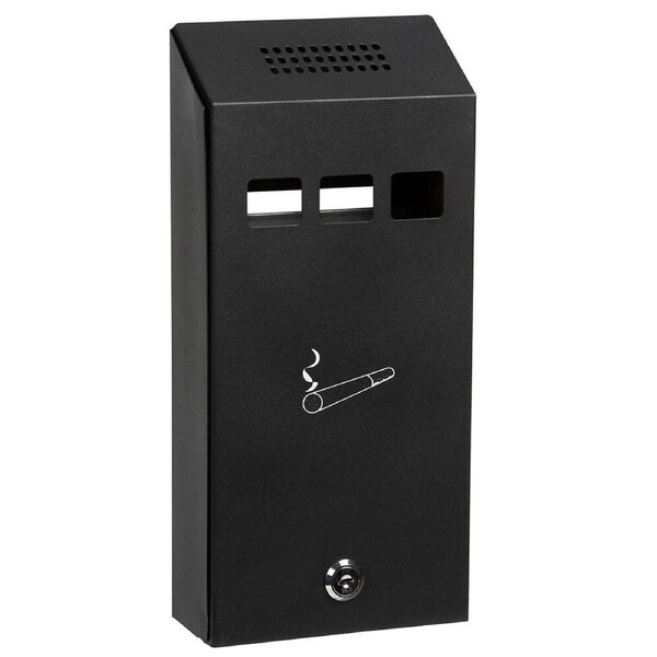 Esselte 30.5cm Wall Mount Steel Ash Bin/Disposal Smoking Cigar Cigarettes Buds