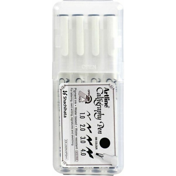 4pc Artline Calligraphy Pen Art/Craft Drawing/Writing Office School Pens Set BLK