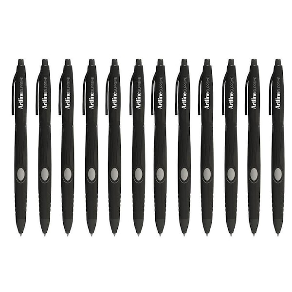 12pc Artline Supreme 1.0mm Ball Point Pen Writing School Ballpoint Pens Black