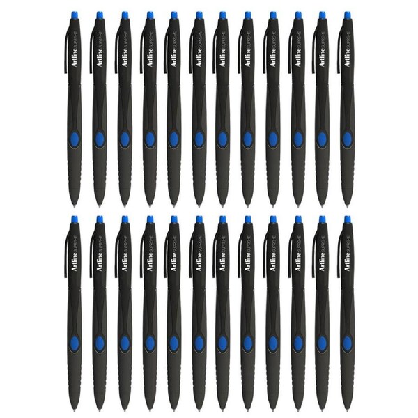 24pc Artline Supreme 1.0mm Ball Point Pen Writing School Ballpoint Draw Pens BL