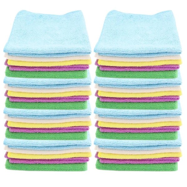 40PK Boxsweden 30x30cm Cleaning Microfibre Cloth Assorted Colour Towel Wash