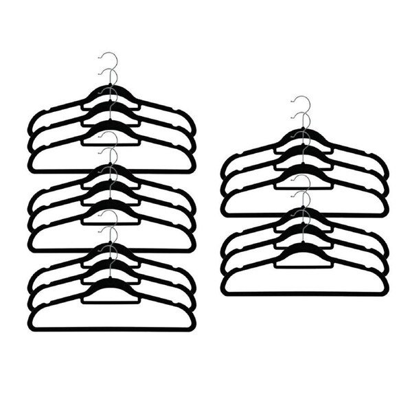 15PK Boxsweden Velvet Hanger/Storage Wardrobe Organiser for Clothes/Shirt Black