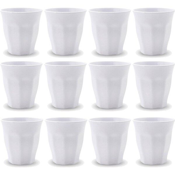 12x Lemon Lime Melamine Cup Drinking 300ml Water/Juice Kitchen Drink Tumbler WHT