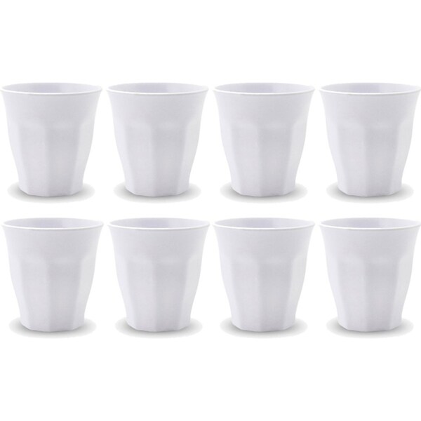 8PK Lemon Lime Melamine Cup Drinking 300ml Water/Juice Kitchen Drink Tumbler WHT