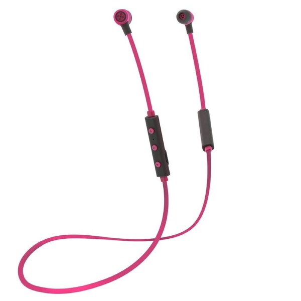 Moki Freestyle Wireless Bluetooth Earphones Headset w/Mic For Smartphone Pink