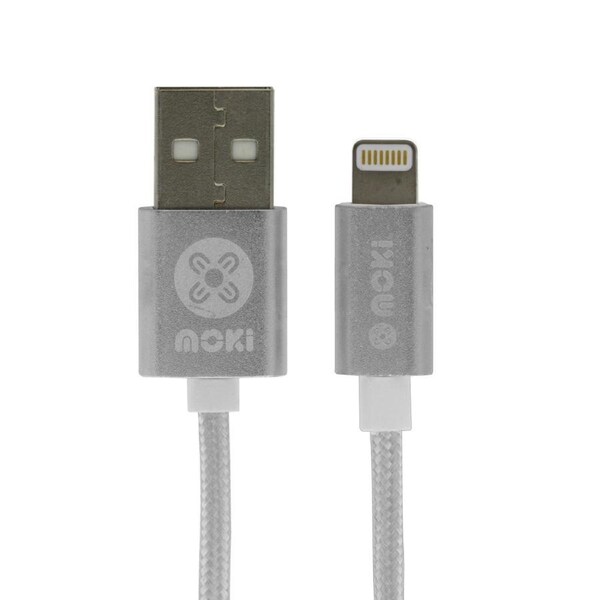 Moki 90cm Braided Lightning MFI-Certified to USB Charging Cable for iPhone SLV