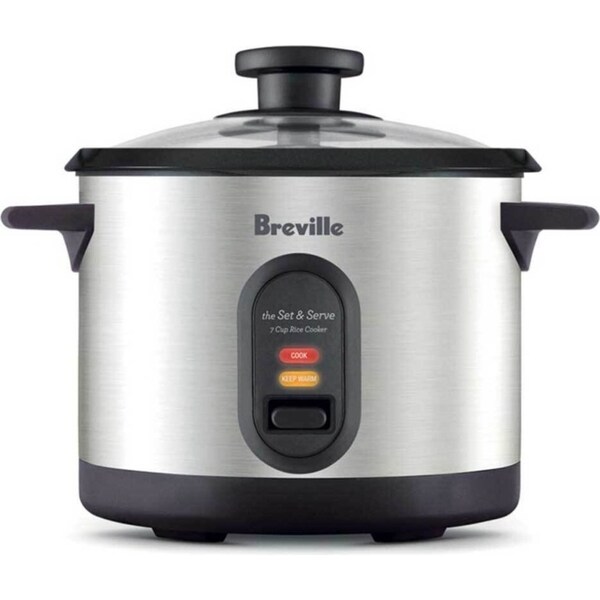 Breville BRC310BSS 500W Set & Serve 7 Cups Rice Cooker/Steamer Stainless Steel
