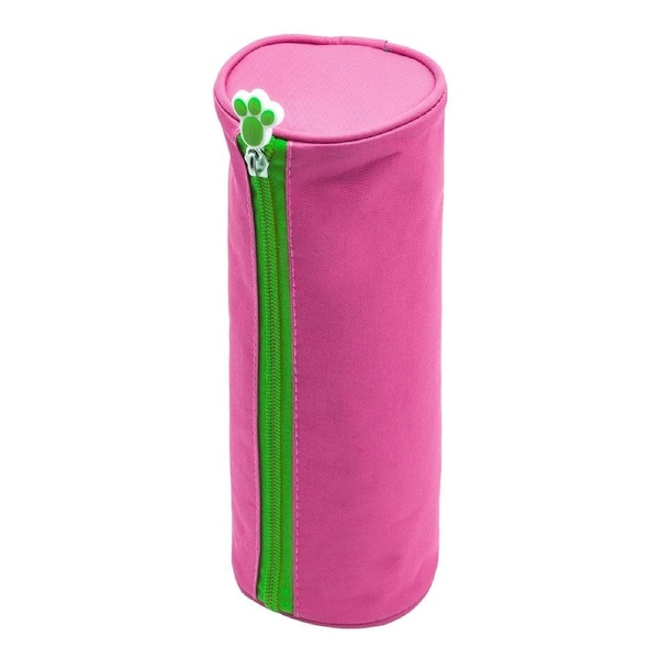 Glitter Critters Barrel Style Roll Me Fabric Kids Pencil Storage Case/Bag Pink