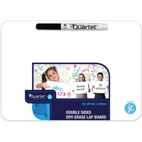 Quartet 2 Sided A4 Lap Board Blank Double-Sided Whiteboard School/Home w/ Marker