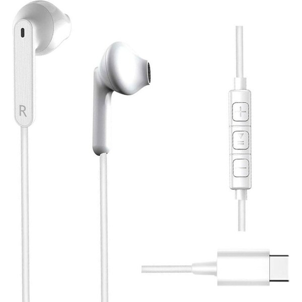Sansai USB Type-C Stereo Audio Headset/Earphones for Pixel/Samsung/iPhone White