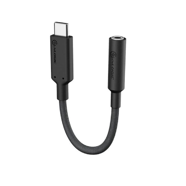 Alogic Elements Pro 10cm USB-C to 3.5mm Audio Adapter - Black [ELPC35A-BK]