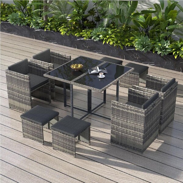 Horrocks 8 Seater Outdoor Dining Set-Grey
