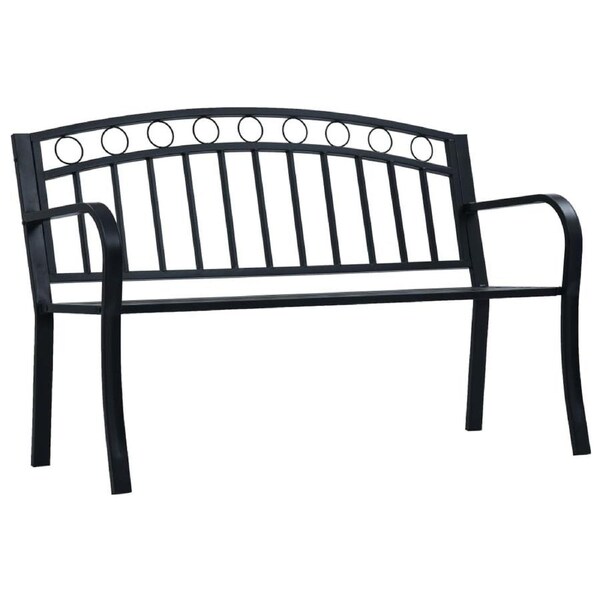 Garden Bench 125 cm Black Steel vidaXL