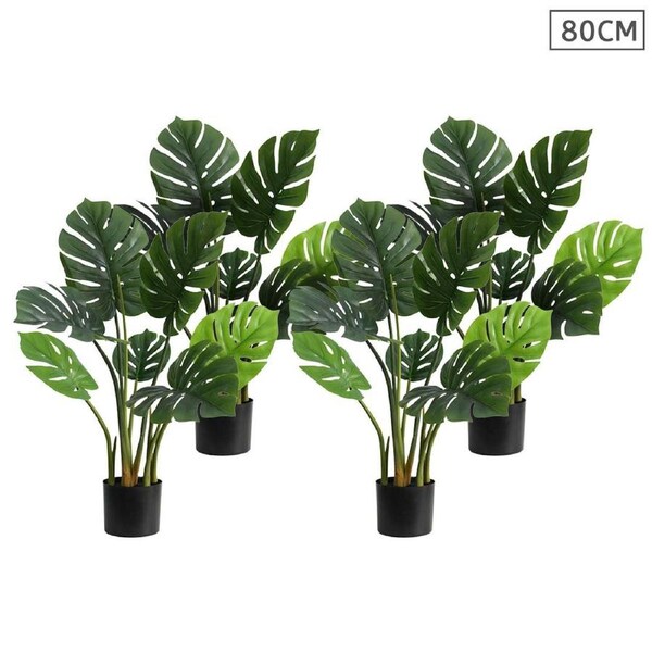 SOGA 4X 80cm Artificial Indoor Potted Turtle Back Fake Decoration Tree Flower Pot Plant