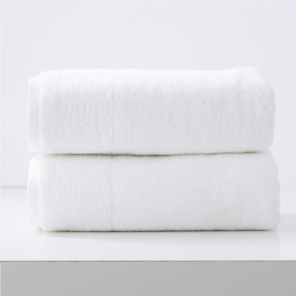 Renee Taylor Aireys 650 GSM Zero Twist 2 Pack Bath Sheet Snow