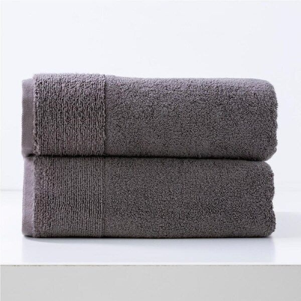 Renee Taylor Aireys 650 GSM Zero Twist 2 Pack Bath Sheet Nickel