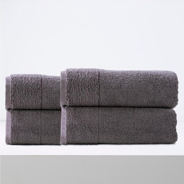 Renee Taylor Aireys 650 GSM Zero Twist 4 Pack Bath Sheet Nickel