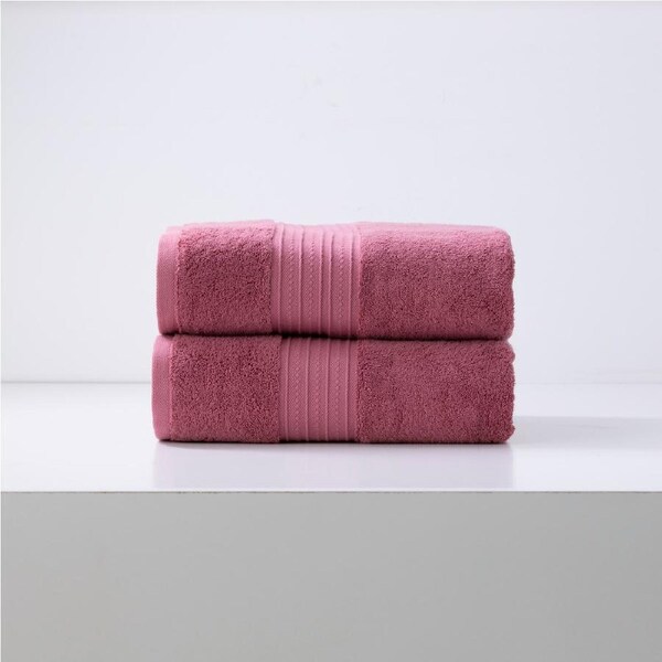Renee Taylor Brentwood 650 GSM Quick Dry 2 Pack Bath Sheet Rosebud