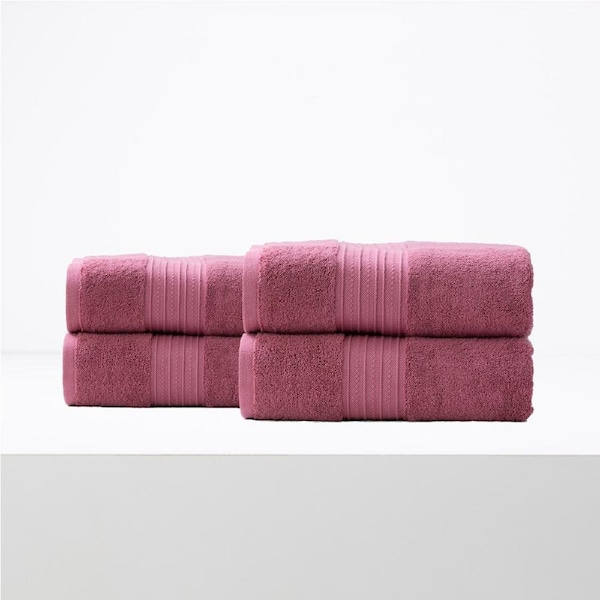 Renee Taylor Brentwood 650 GSM Quick Dry 4 Pack Bath Sheet Rosebud