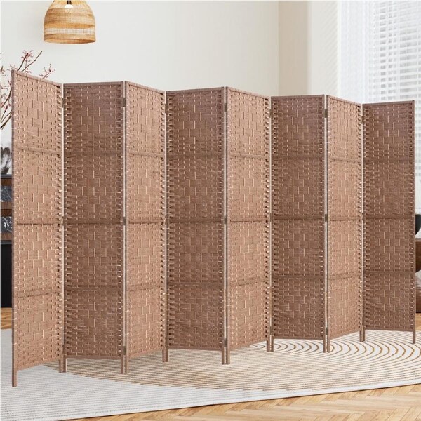 8 Panel Artiss Room Divider Screen 326x170cm Woven Natural