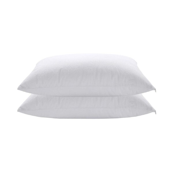 Dreamaker Bamboo Terry Towelling Waterproof Pillow Protector Standard 48x73cm (2 Pack)