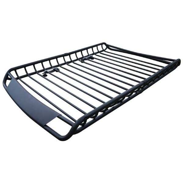 Elora Car Roof Rack Basket Luggage Carrier Vehicle Cargo Steel Black 140x100cm