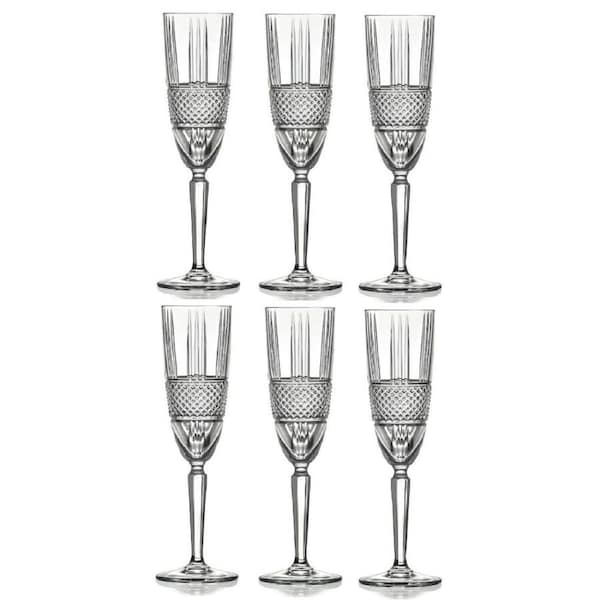 RCR Brilliante Champagne Flute Glasses 185ml - Set Of 6