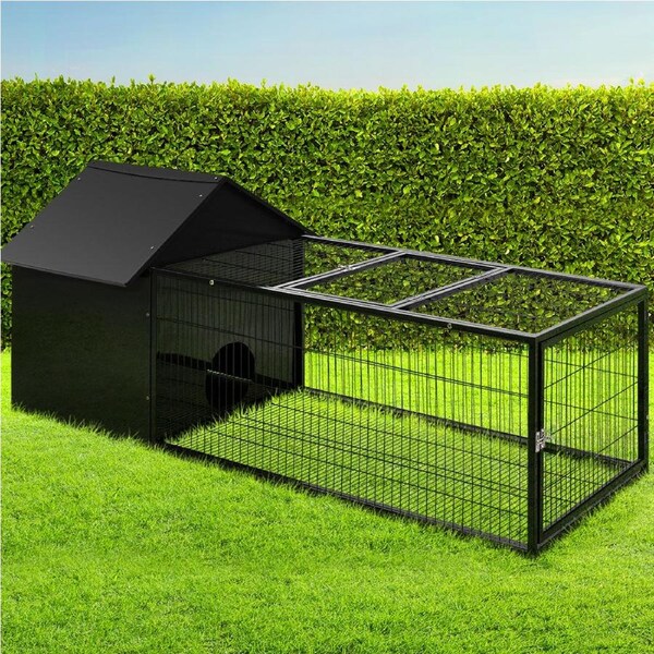 i.Pet Rabbit Cage Hutch 162x60cm Enclosure Metal