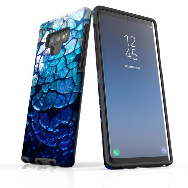 For Samsung Galaxy Note 9 Case Armour Tough Cover, Blue Mirror