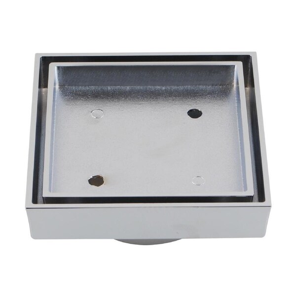ACA 115x115mm Chrome Smart Tile Insert Floor Waste Shower Grate Drain