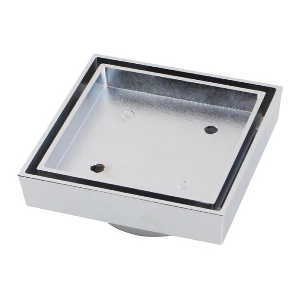 ACA Shower Grate Drain 115x115mm Brass Chrome Smart Tile Insert Floor Waste