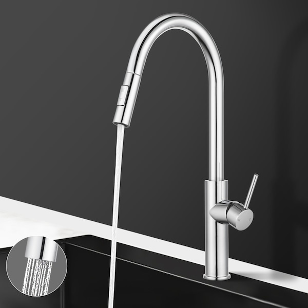 ACA Chrome Kitchen mixer tap 360 degree Swivel Kitchen Sink Pull Out Mixer Tap Brass faucets Watermark&WELS