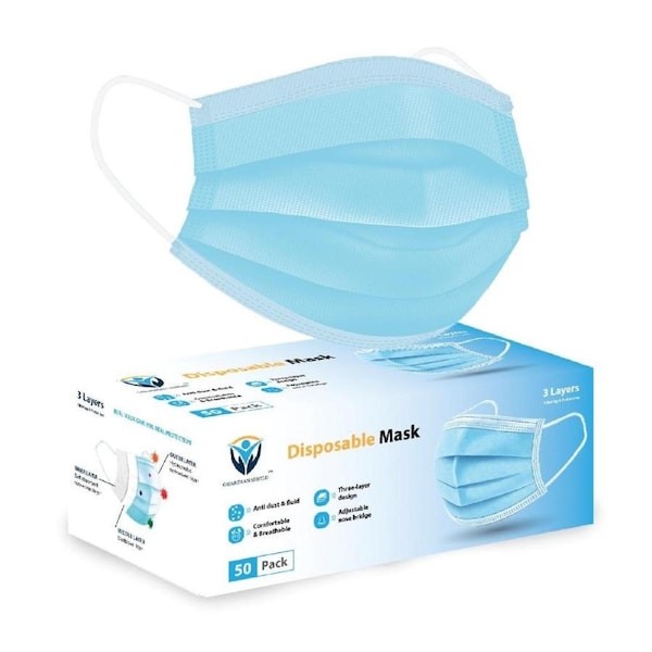 50pk of 3 Layer Disposable Face Masks