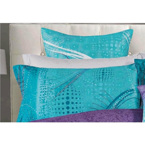 Turquoise Aqua curve European pillowcases Twin Pack