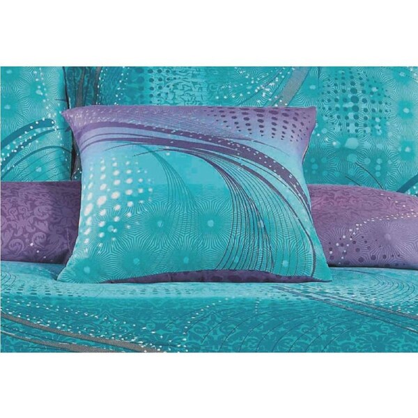 Turquoise Aqua curve Square Cushion Cover Single Pack