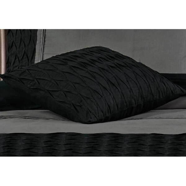 Black Weave Pintuck Square Cushion Cover Single Pack